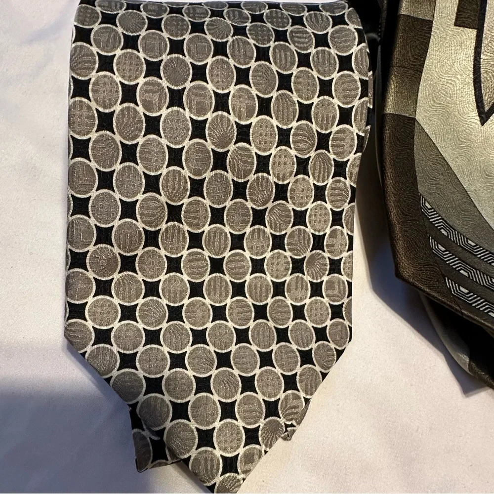 Two Vintage Tie Bundle Tongue Tied 100% Silk Jean Claude Vidal 100% Polyester